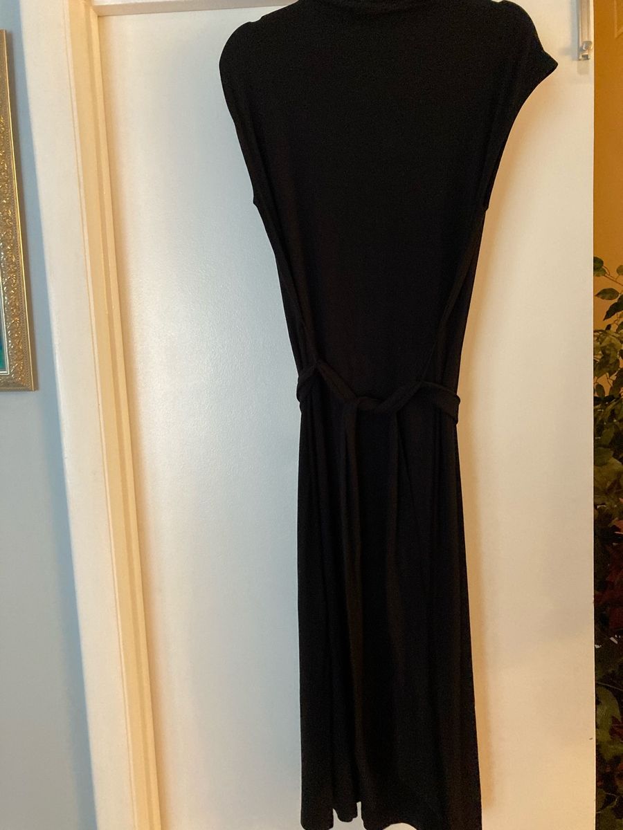 Mock midi black dress